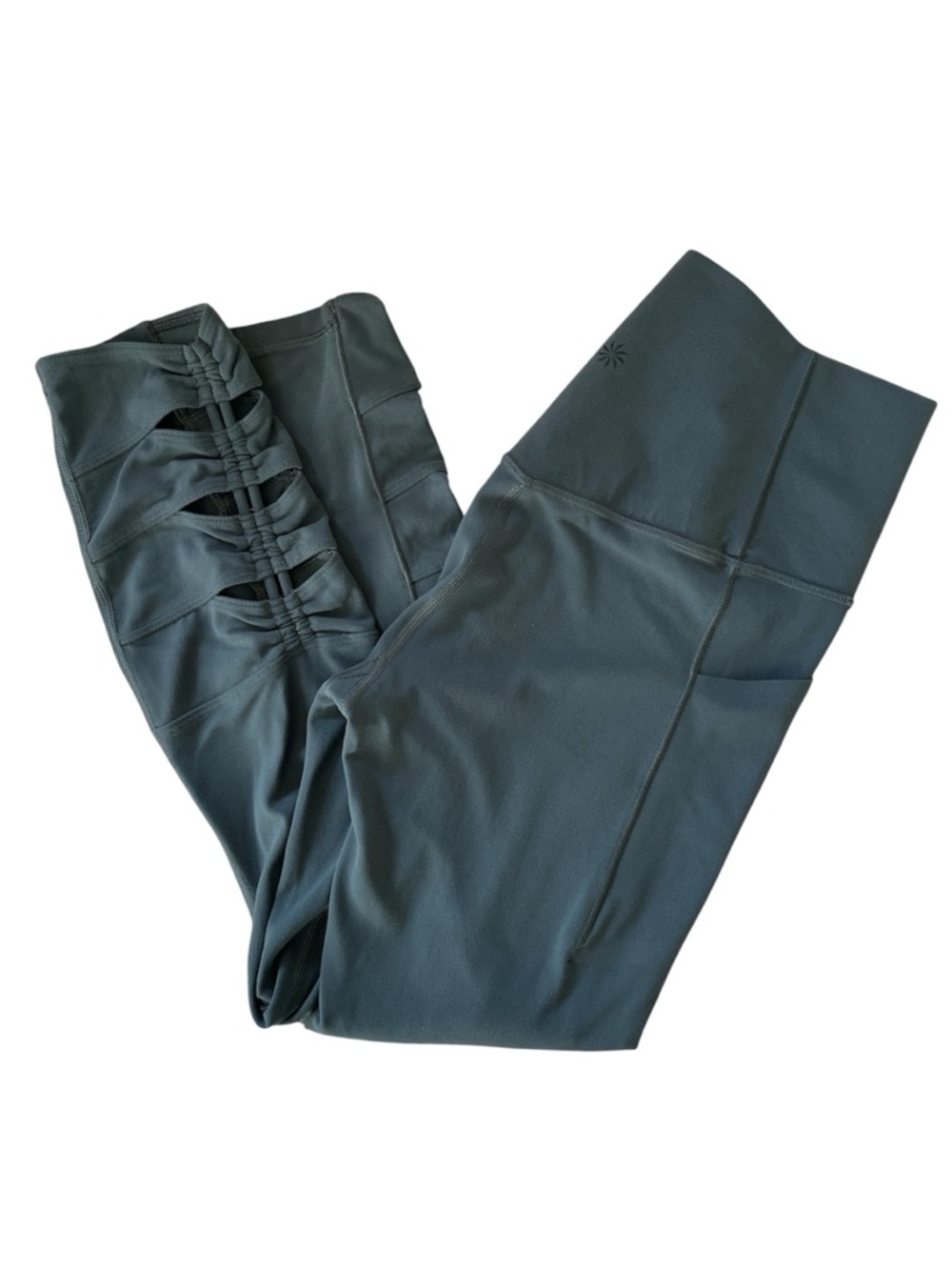Athleta Salutation Stash Pocket II Cinch 7/8 Tight Porcelain Grey Size S